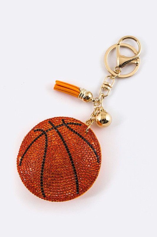 Crystal Basketball Key Charm