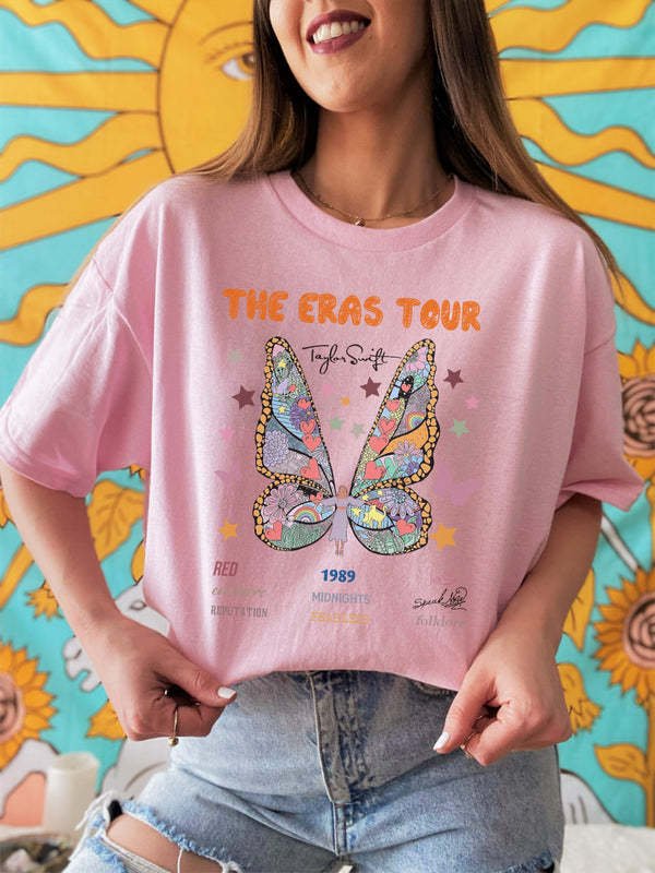 The Era's Tour Butterfly baby pink tee