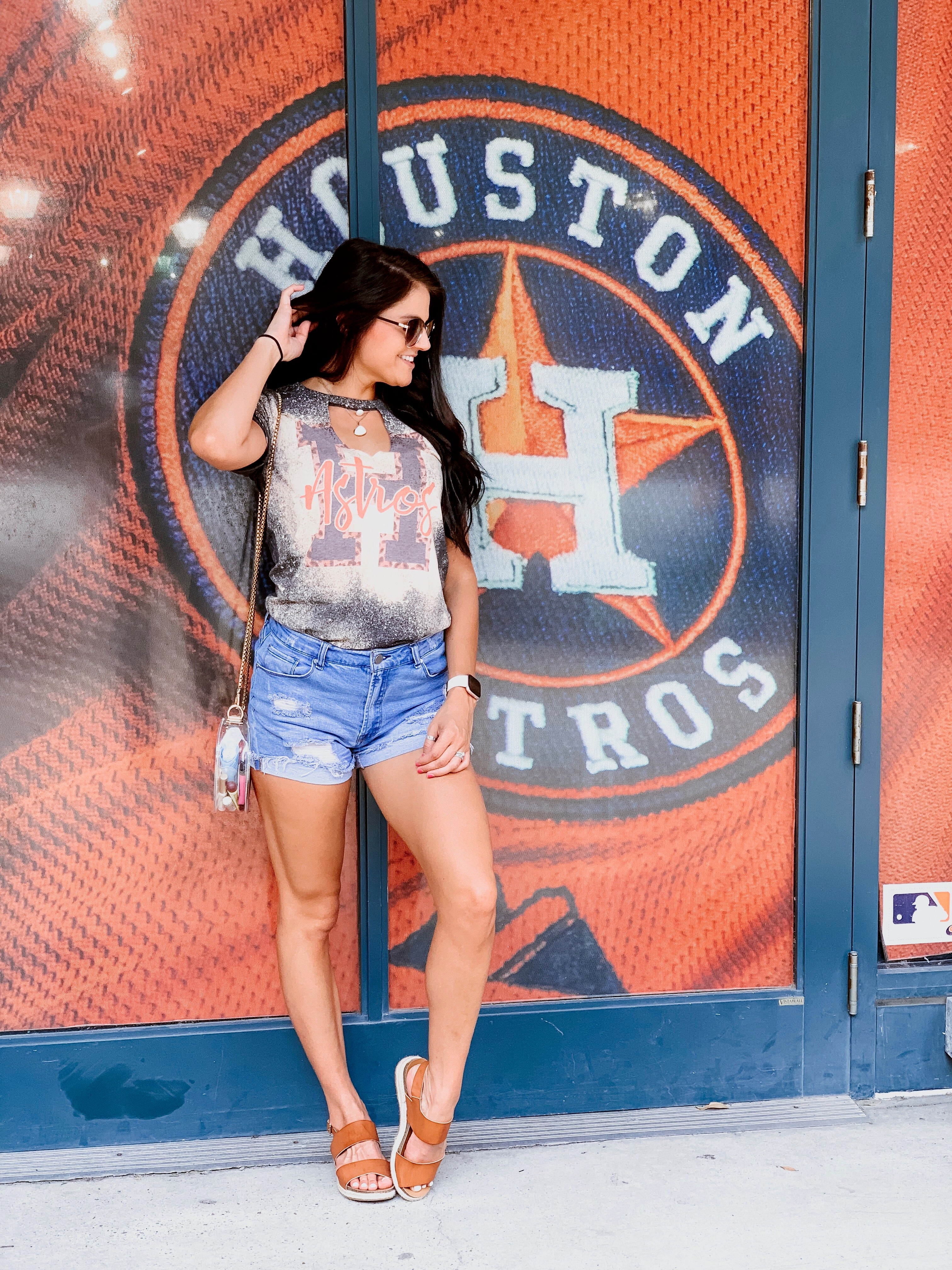 Houston Astro's bleached tee- Swangin and Bangin – Southern Shirt Shack