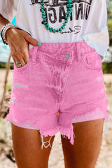 Sky Blue Crossover Waist High Rise Denim Shorts