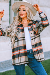 Flannel Button Up Long Sleeve Pink Plaid Shacket