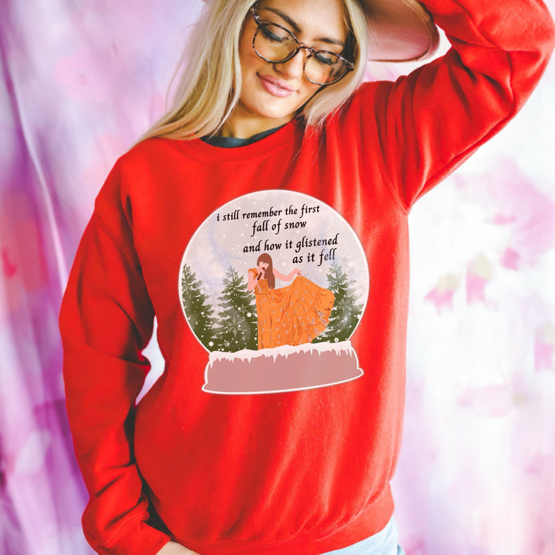 I still remember the first fall of snow, Red Taylor  sweatshirt (adult or youth)