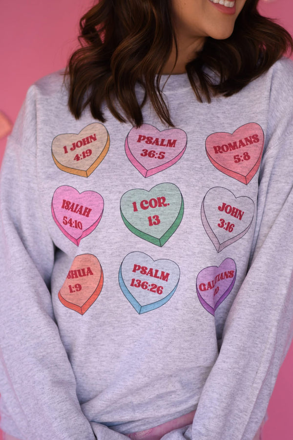 Bible Candy Hearts sweatshirt