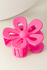 Camel Sweet Hollowed Flower Shape Claw Clip