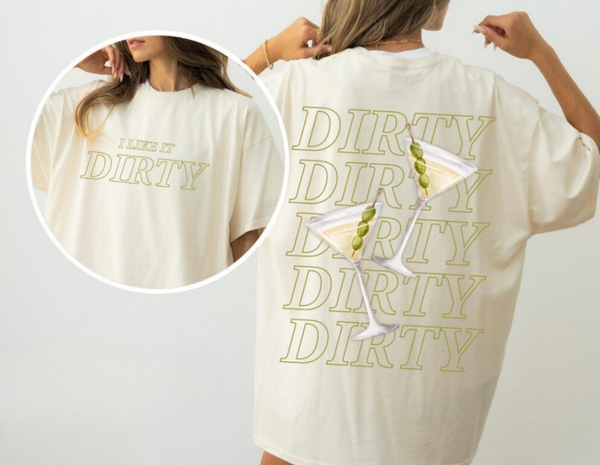 Dirty Martini front/back tee