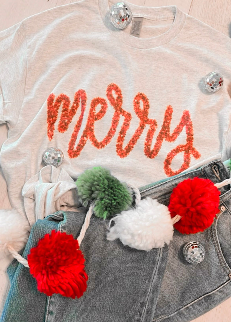 Merry faux Tinsel tee