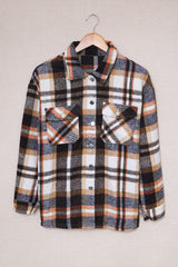 Flannel Button Up Long Sleeve Pink Plaid Shacket