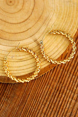 Gold Vintage Textured Hoop Earrings