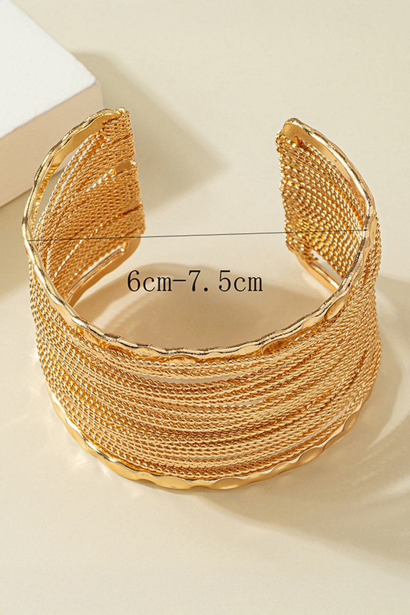 Gold Minimalist Layered Open Bracelet