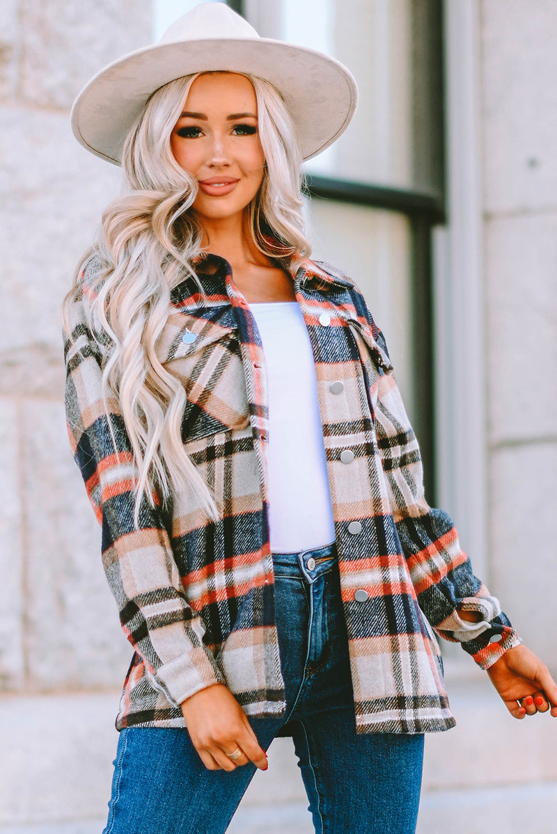 Flannel Button Up Long Sleeve Pink Plaid Shacket