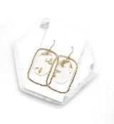 Gold Flake Acrylic Chandelier Earrings