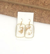 Gold Flake Acrylic Chandelier Earrings