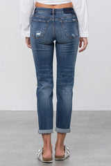 MID-RISE SLIM BOYFRIEND JEANS