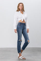 MID-RISE SLIM BOYFRIEND JEANS