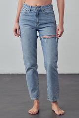 HIGH RISE STRAIGHT ANKLE JEAN