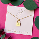 Scripted Notes Locket Initial Necklace