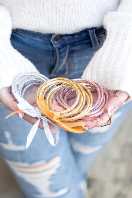 Glitter Jelly Bangle Bracelets