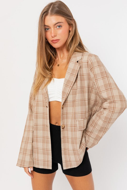 Oversized Plaid Jacket