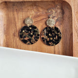 Zoey Earrings - Black & Bronze