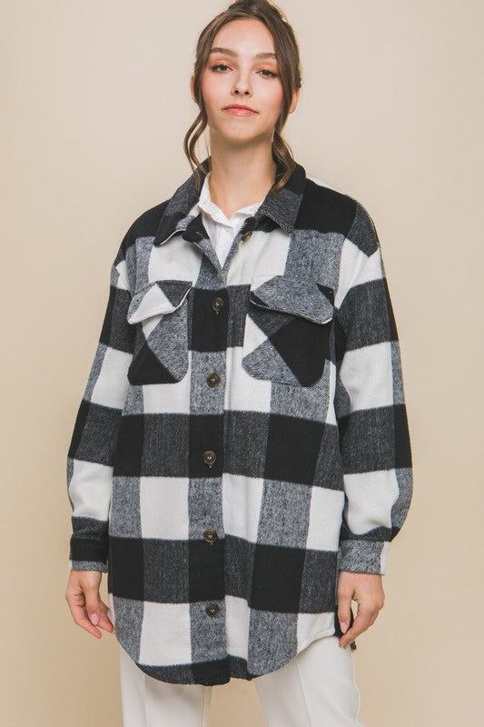 Plaid Bust Pocket Shacket