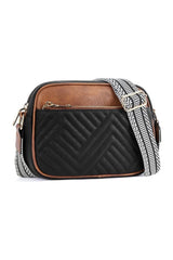 Chestnut Quilted Faux Leather Crossbody Bag