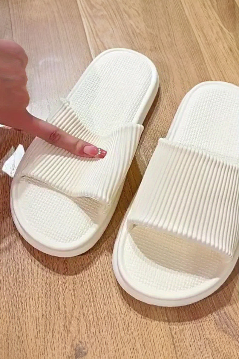 White Textured Soft EVA Home Slippers