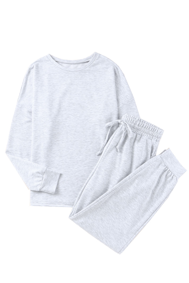 Grey Long Sleeve Pullover & Jogger Pants Loungewear Set