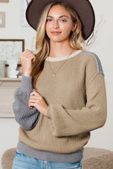 Multicolor Loose Fit Chunky Knit Sweater