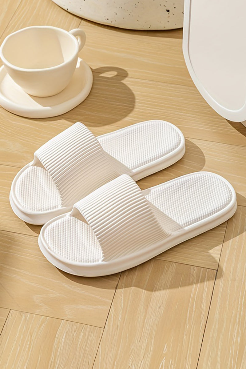 White Textured Soft EVA Home Slippers