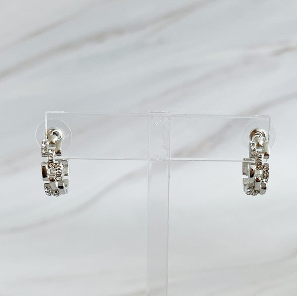 Pave Huggie Hoop Earrings