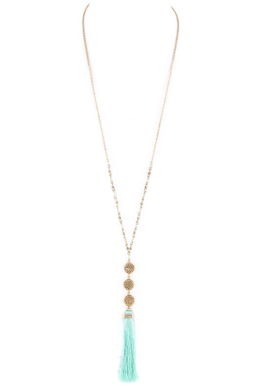 Chain Balls & Tassel Necklace