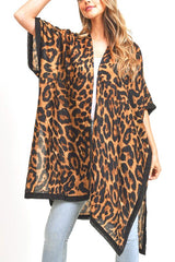 Leopard Animal Print Long Kimono Cardigan