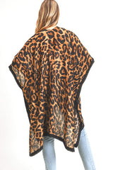 Leopard Animal Print Long Kimono Cardigan