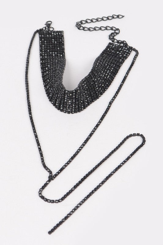 Rhinestone Iconic Choker Layered Necklace