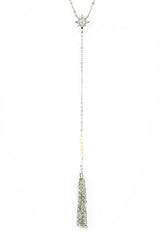 Crystal Star & Tassel Drop Layer Necklace