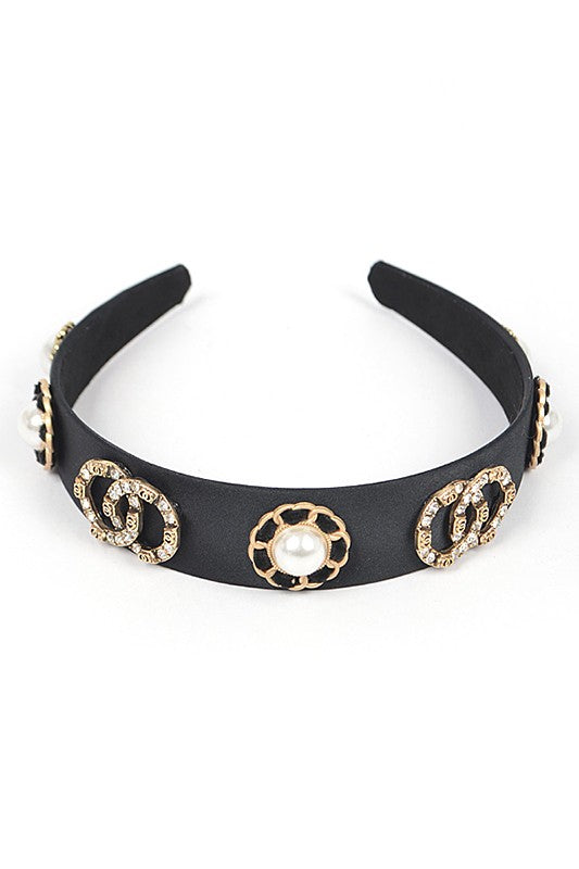 Bejeweled Crystal And Pearl Iconic Headband