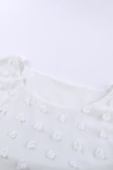 White Swiss Dot Jacquard Summer Top