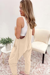 Gold Flame Solid Color Loose Fit Harem Jumpsuit