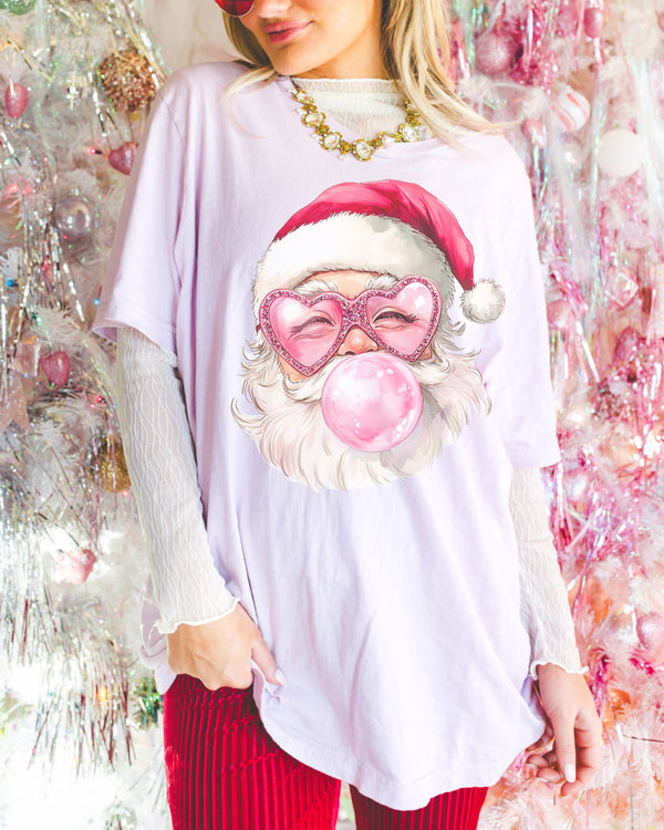 Pink Bubble gum Santa tee