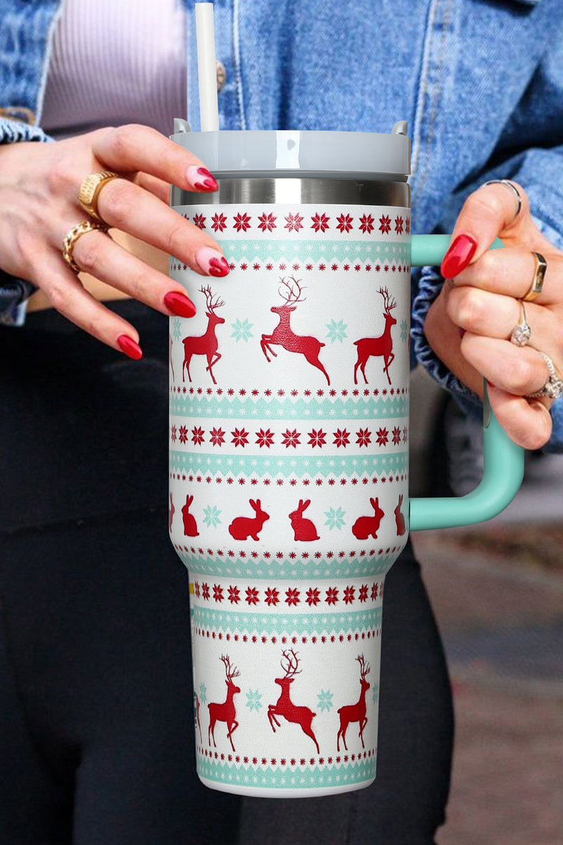 Blue Christmas Pattern Stainless Steel Tumbler