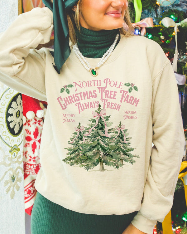 North Pole Christmas tree farm sweatshirt