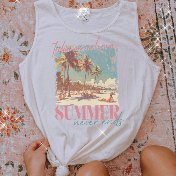 Take me where summer never ends cc tank