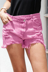 Sky Blue Crossover Waist High Rise Denim Shorts