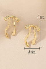 Gold Cute Bowknot Alloy Stud Earrings