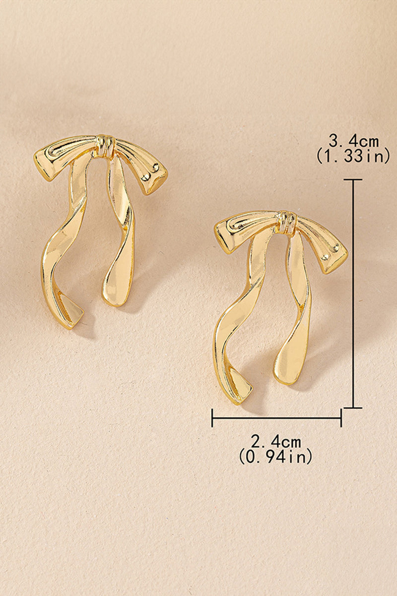 Gold Cute Bowknot Alloy Stud Earrings