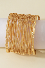 Gold Minimalist Layered Open Bracelet