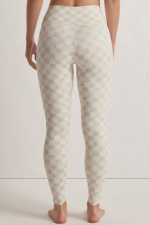 Gray Checkered Pattern High Waist Skinny Leggings