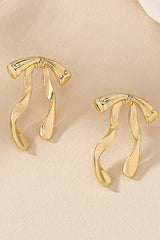 Gold Cute Bowknot Alloy Stud Earrings