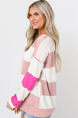 Light Pink Colorblock Drop Sleeve Top