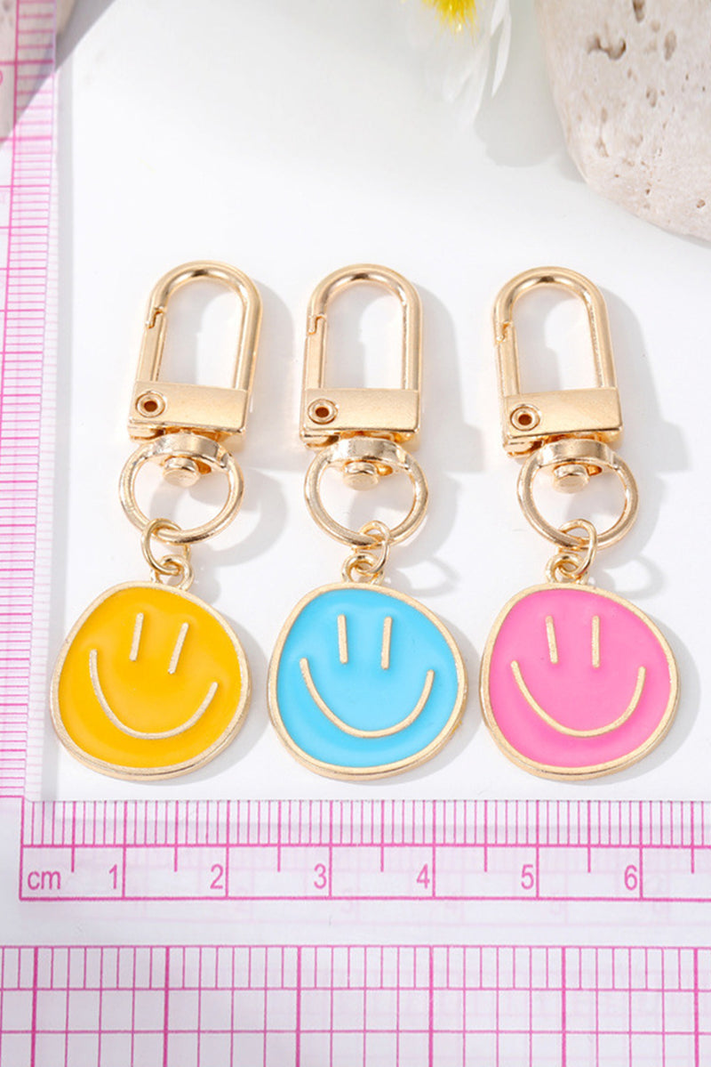 White Cute Smiley Face Pendant Keychain